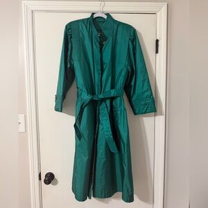 Vintage 80s Chiango by Fleet Street Teal Green Trench Coat